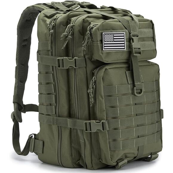 Unbranded Other - 45L Military Tactical Backpack, Camping Hiking Bug Out, 3 Day Assault Pack Green